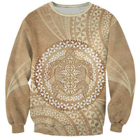 Tonga Ngatu Turtle Sweatshirt Vintage Tongan Tapa Cloth