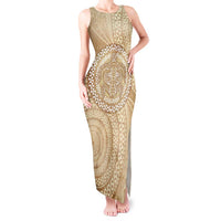 Tonga Ngatu Turtle Tank Maxi Dress Vintage Tongan Tapa Cloth