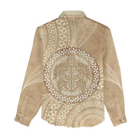Tonga Ngatu Turtle Women Casual Shirt Vintage Tongan Tapa Cloth