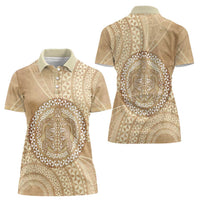 Tonga Ngatu Turtle Women Polo Shirt Vintage Tongan Tapa Cloth