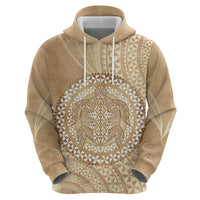 Tonga Ngatu Turtle Zip Hoodie Vintage Tongan Tapa Cloth