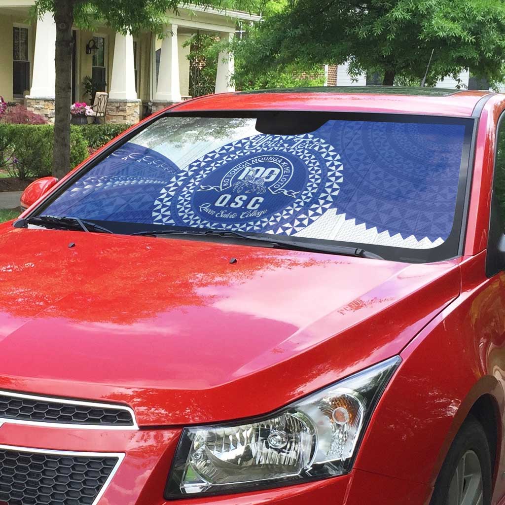 Queen Salote College 100th Anniversary Personalized Auto Sun Shade Est 1926 Kolisi Fefine Tongan Ngatu Pattern