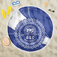Queen Salote College 100th Anniversary Personalized Beach Blanket Est 1926 Kolisi Fefine Tongan Ngatu Pattern