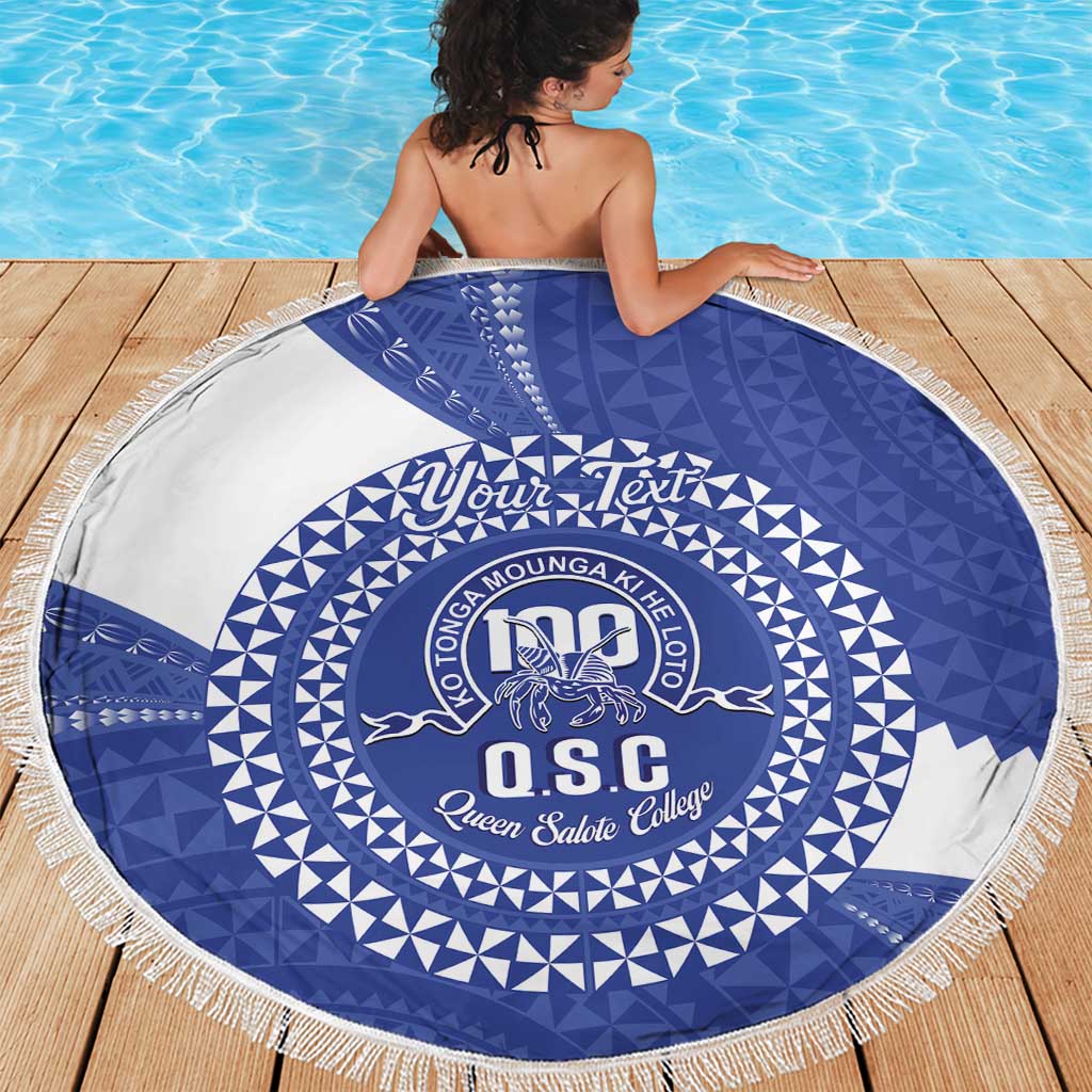 Queen Salote College 100th Anniversary Personalized Beach Blanket Est 1926 Kolisi Fefine Tongan Ngatu Pattern