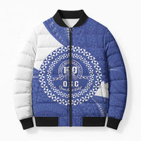 Queen Salote College 100th Anniversary Personalized Bomber Puffer Jacket Est 1926 Kolisi Fefine Tongan Ngatu Pattern