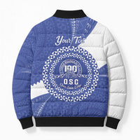 Queen Salote College 100th Anniversary Personalized Bomber Puffer Jacket Est 1926 Kolisi Fefine Tongan Ngatu Pattern