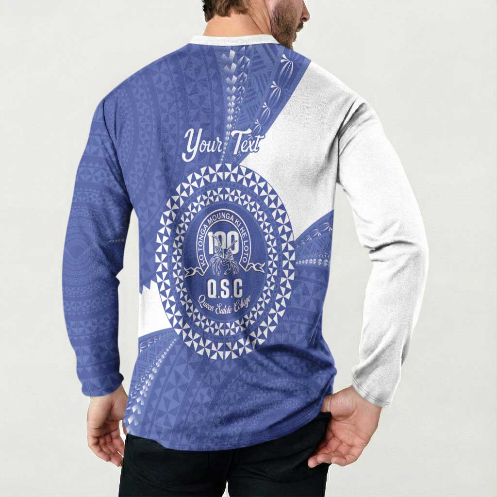 Queen Salote College 100th Anniversary Personalized Button Sweatshirt Est 1926 Kolisi Fefine Tongan Ngatu Pattern