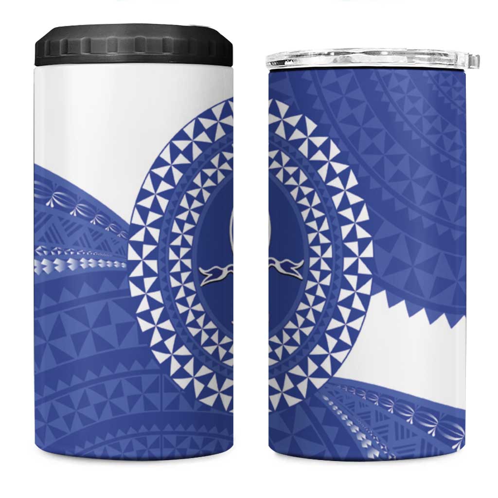 Queen Salote College 100th Anniversary 4 in 1 Can Cooler Tumbler Est 1926 Kolisi Fefine Tongan Ngatu Pattern LT14 One Size: 16 oz Blue - Polynesian Pride