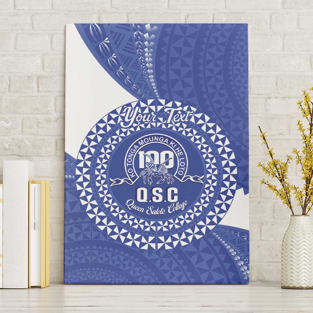 Queen Salote College 100th Anniversary Personalized Canvas Wall Art Est 1926 Kolisi Fefine Tongan Ngatu Pattern