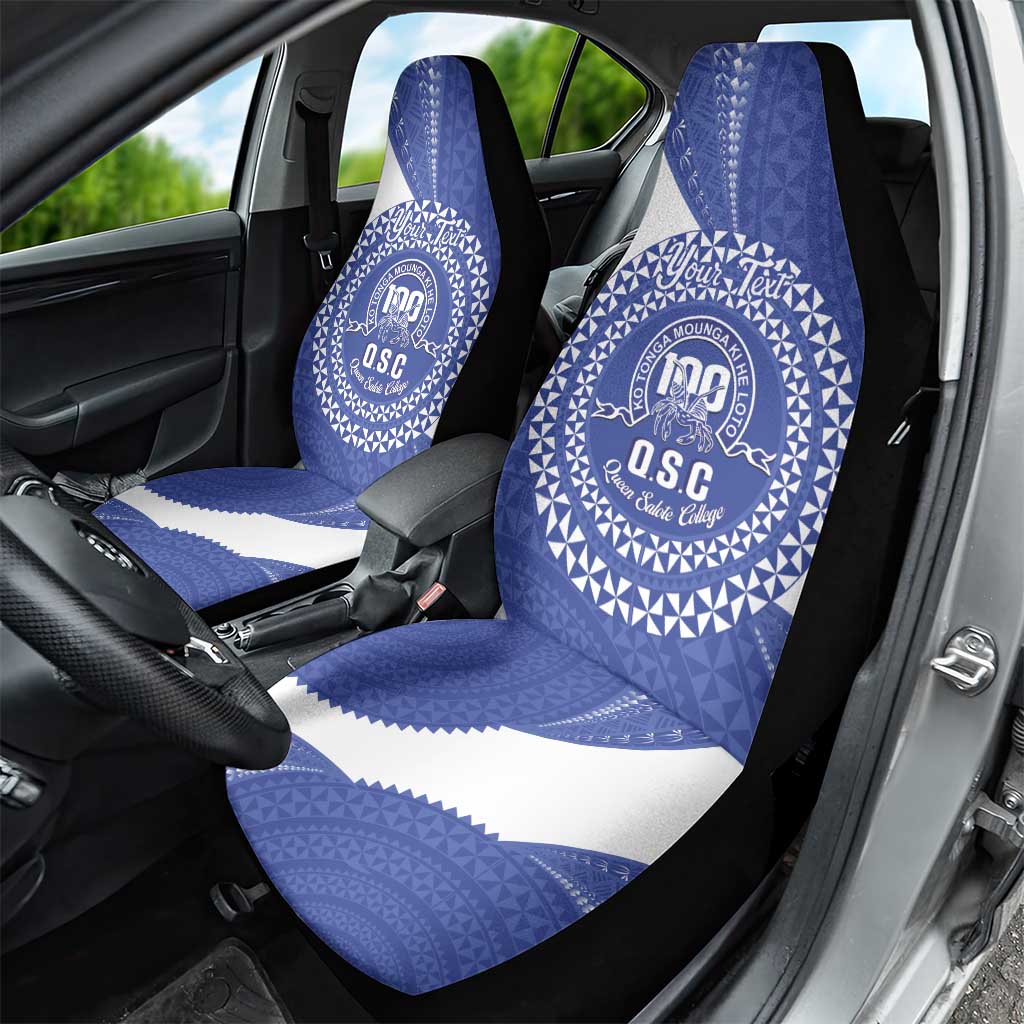 Queen Salote College 100th Anniversary Personalized Car Seat Cover Est 1926 Kolisi Fefine Tongan Ngatu Pattern