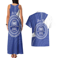 Queen Salote College 100th Anniversary Personalized Couples Matching Tank Maxi Dress and Hawaiian Shirt Est 1926 Kolisi Fefine Tongan Ngatu Pattern LT14 - Polynesian Pride