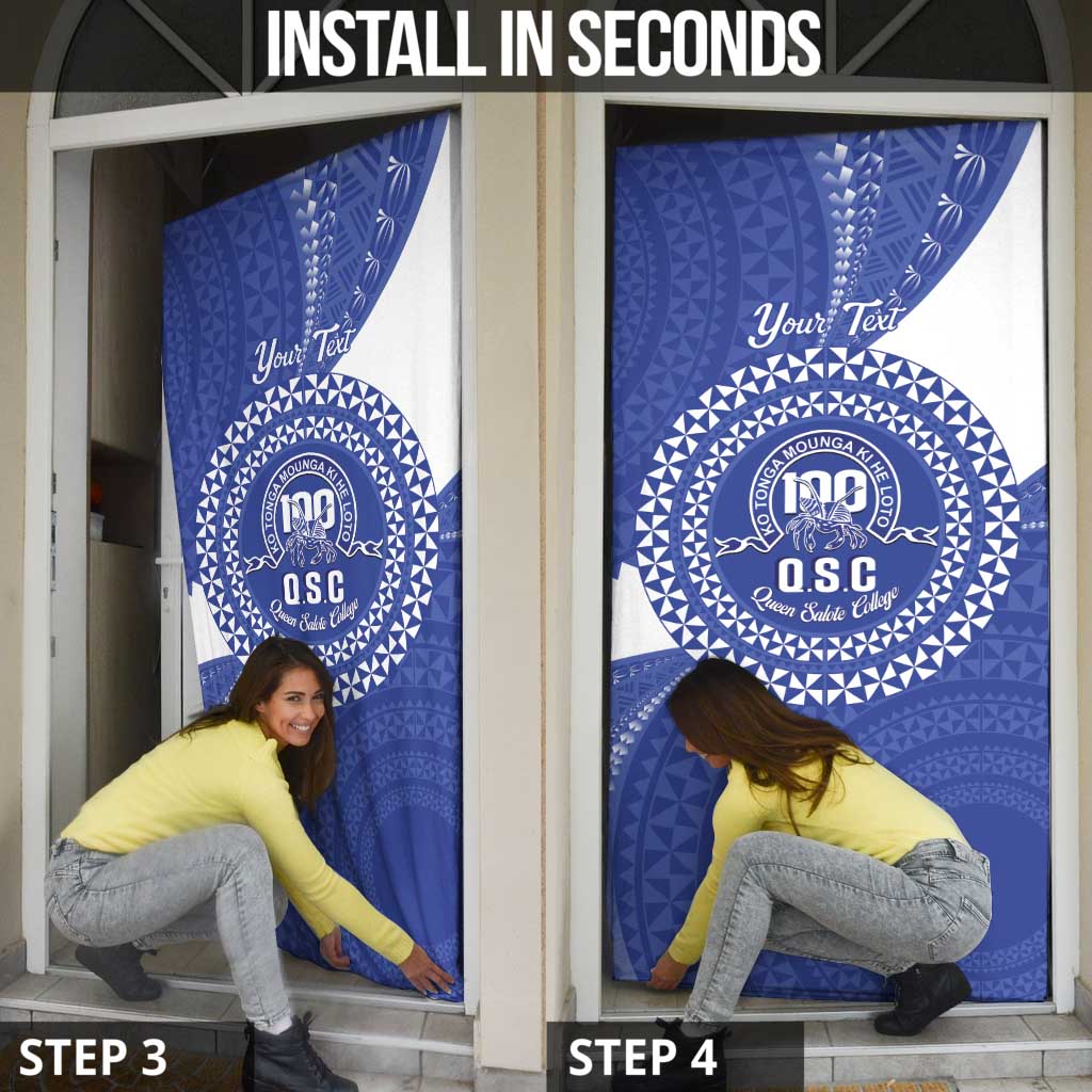 Queen Salote College 100th Anniversary Personalized Door Cover Est 1926 Kolisi Fefine Tongan Ngatu Pattern