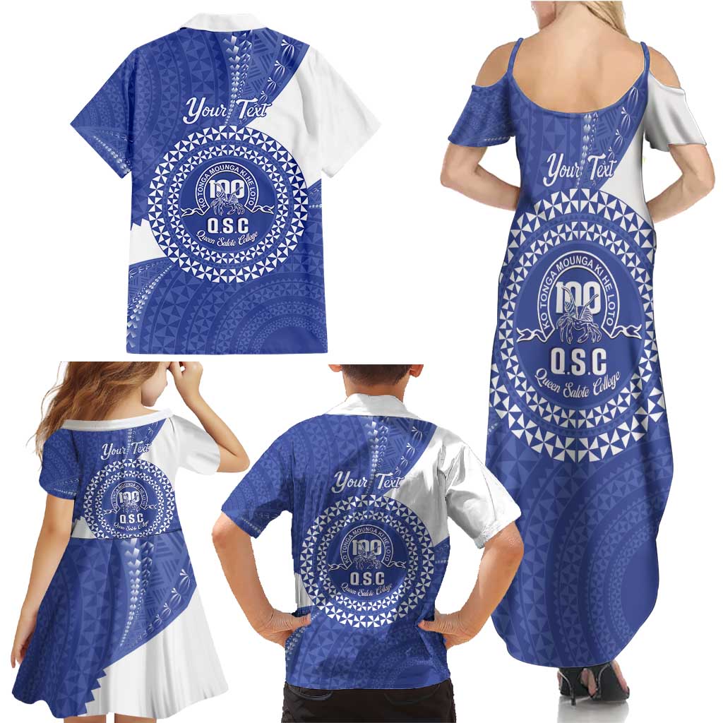 Queen Salote College 100th Anniversary Personalized Family Matching Summer Maxi Dress and Hawaiian Shirt Est 1926 Kolisi Fefine Tongan Ngatu Pattern LT14 - Polynesian Pride