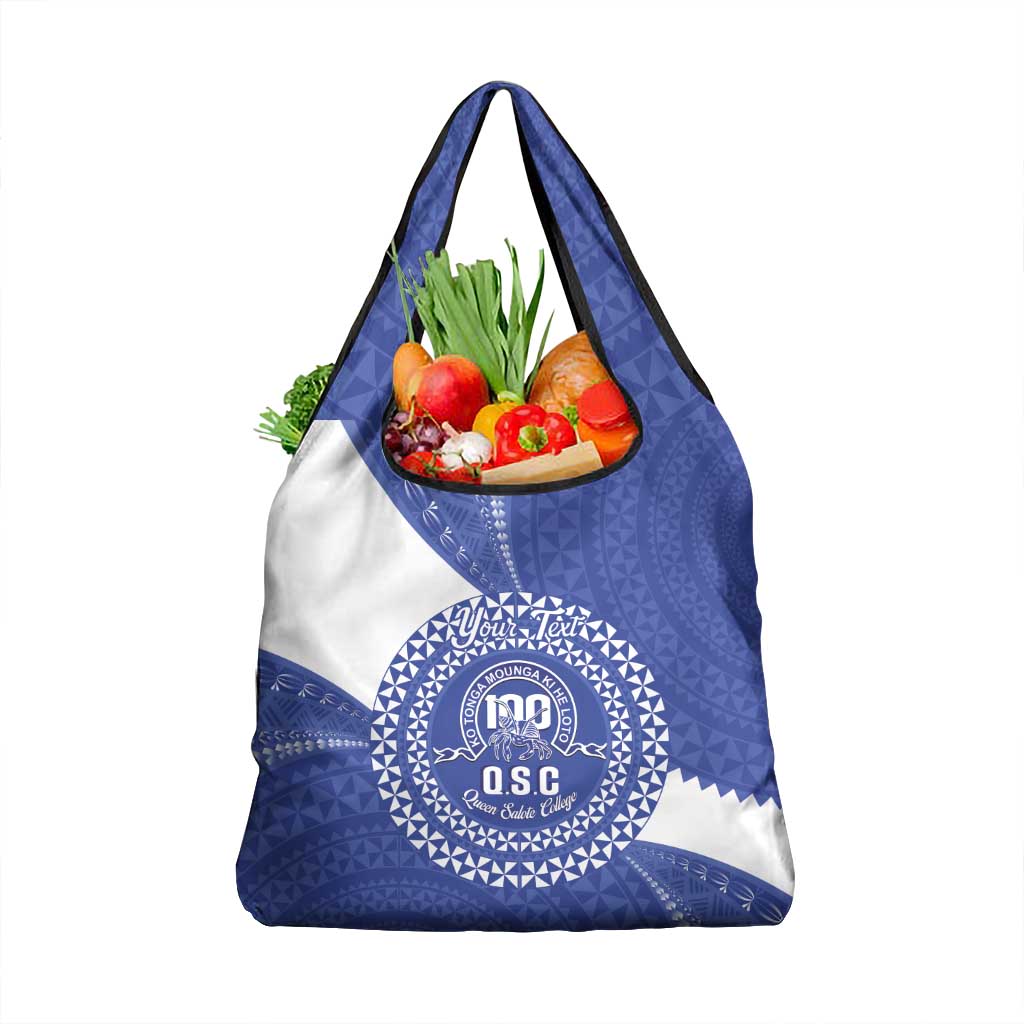 Queen Salote College 100th Anniversary Personalized Grocery Bag Est 1926 Kolisi Fefine Tongan Ngatu Pattern