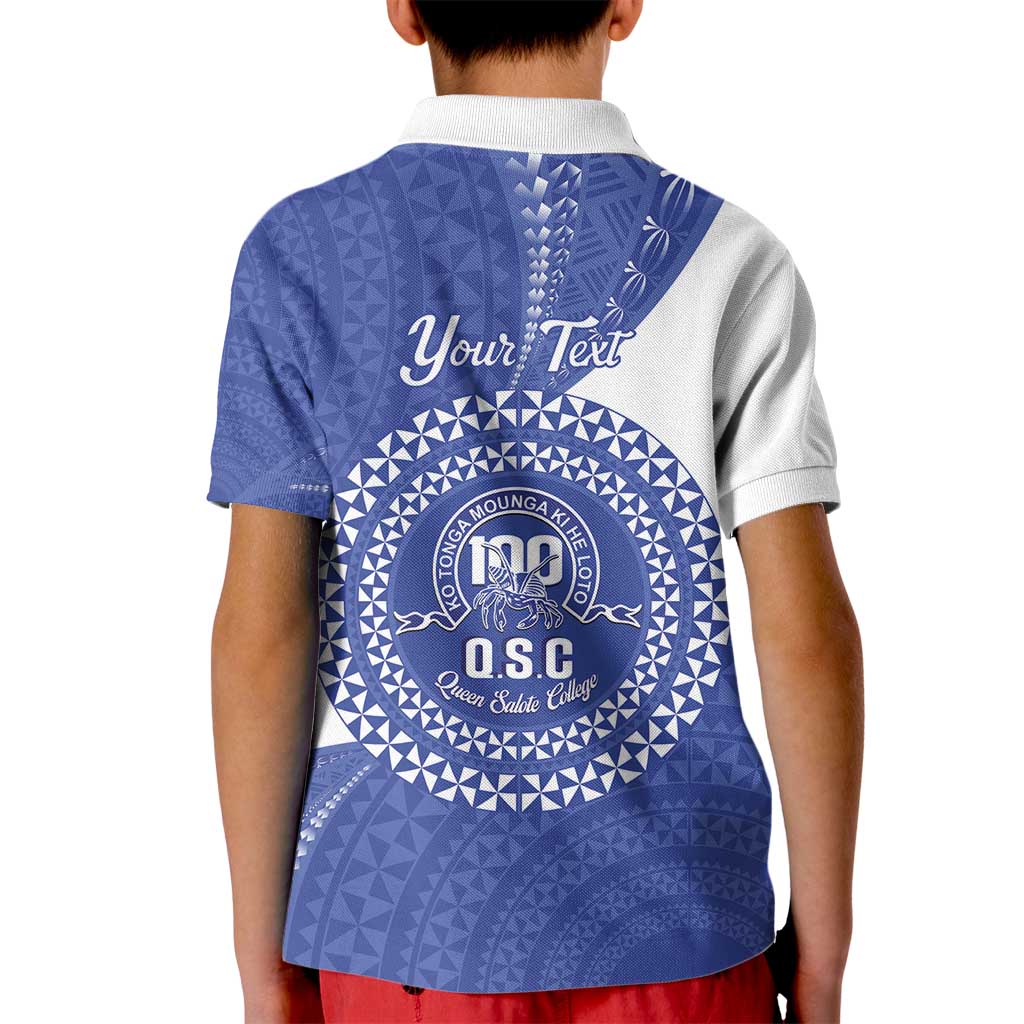Queen Salote College 100th Anniversary Personalized Kid Polo Shirt Est 1926 Kolisi Fefine Tongan Ngatu Pattern