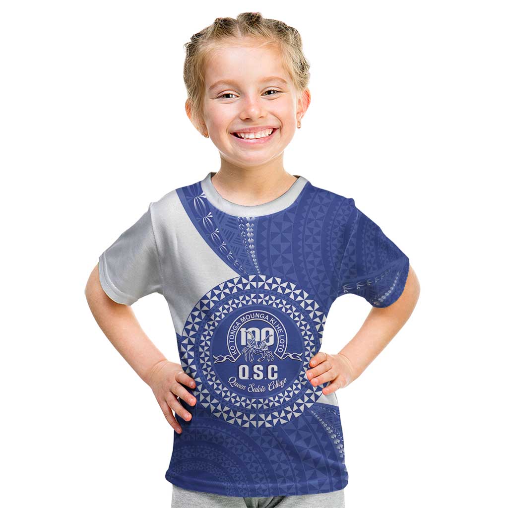 Queen Salote College 100th Anniversary Personalized Kid T Shirt Est 1926 Kolisi Fefine Tongan Ngatu Pattern
