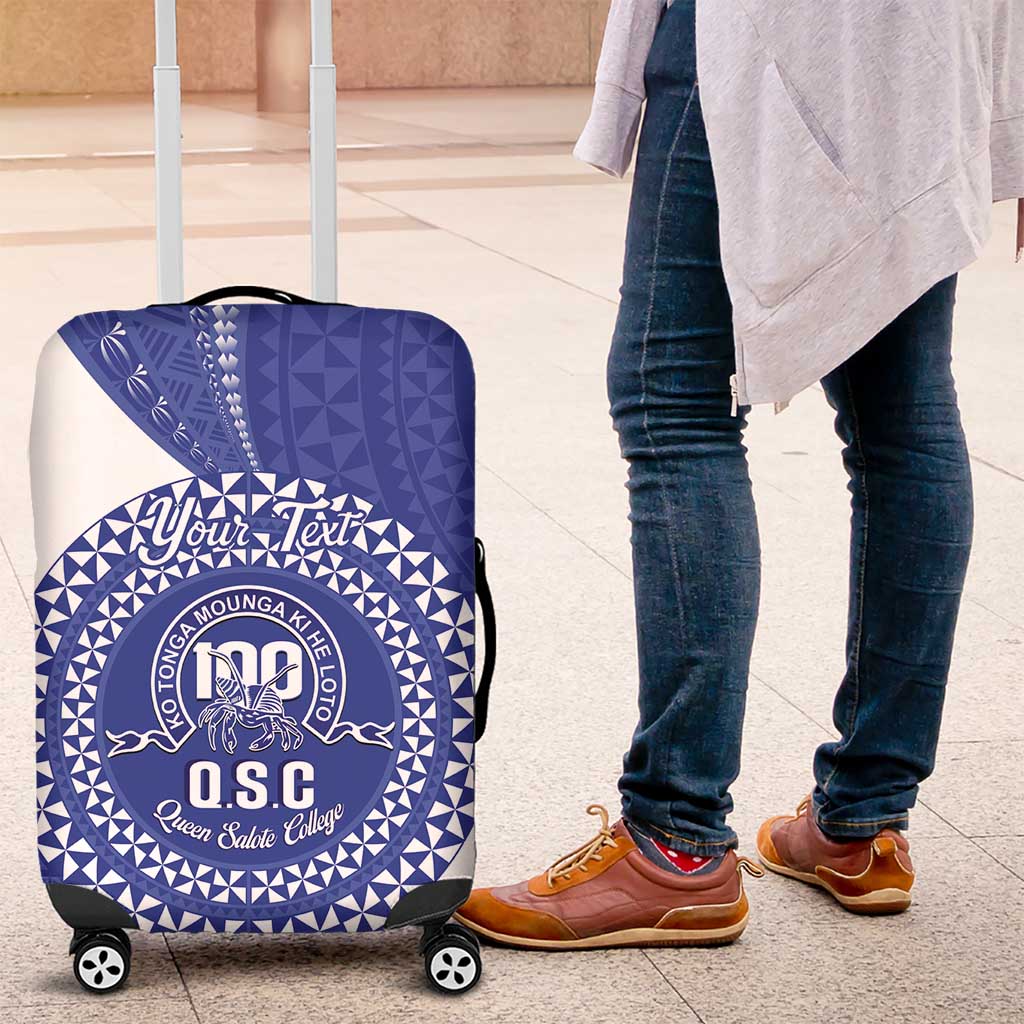 Queen Salote College 100th Anniversary Personalized Luggage Cover Est 1926 Kolisi Fefine Tongan Ngatu Pattern