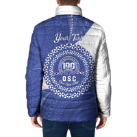 Queen Salote College 100th Anniversary Personalized Padded Jacket Est 1926 Kolisi Fefine Tongan Ngatu Pattern