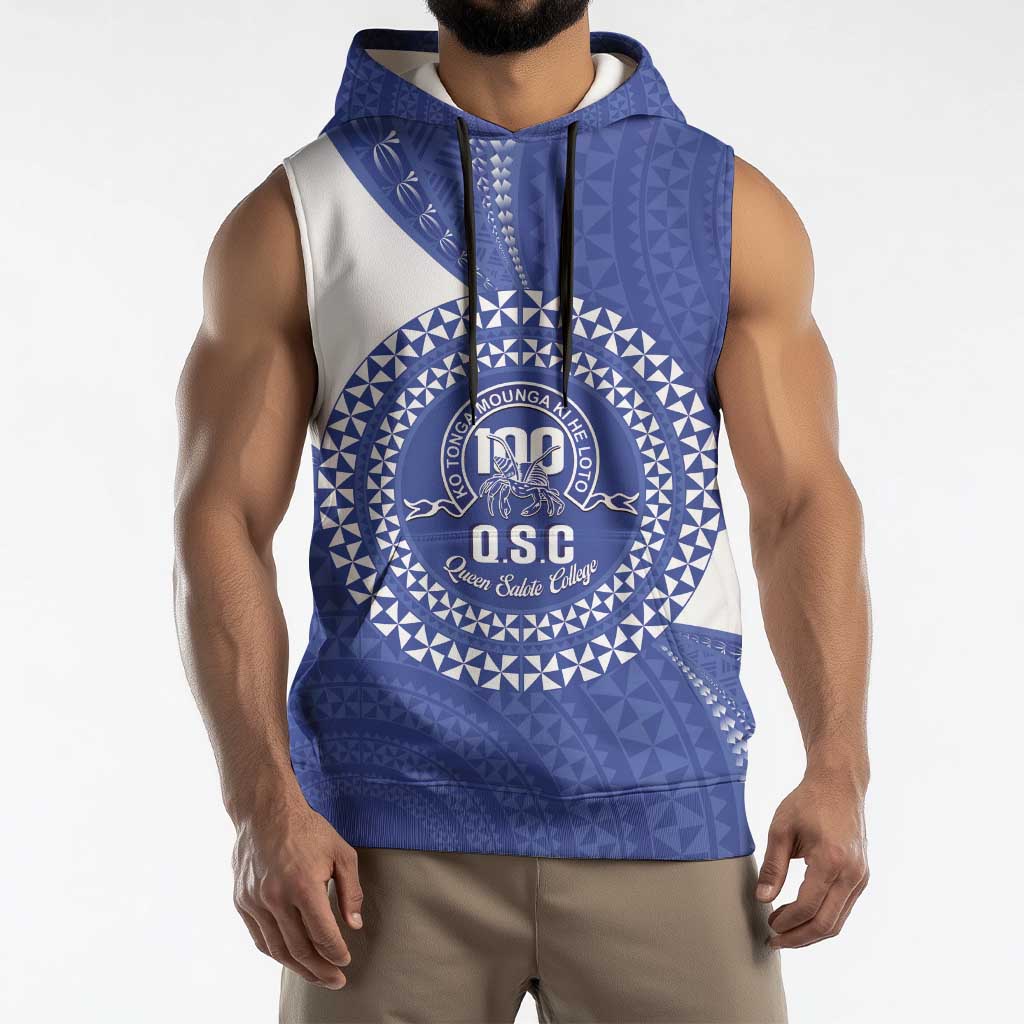 Queen Salote College 100th Anniversary Personalized Sleeveless Hoodie Est 1926 Kolisi Fefine Tongan Ngatu Pattern