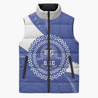 Queen Salote College 100th Anniversary Personalized Sleeveless Puffer Jacket Est 1926 Kolisi Fefine Tongan Ngatu Pattern