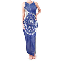 Queen Salote College 100th Anniversary Personalized Tank Maxi Dress Est 1926 Kolisi Fefine Tongan Ngatu Pattern