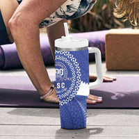Queen Salote College 100th Anniversary Tumbler With Handle Est 1926 Kolisi Fefine Tongan Ngatu Pattern