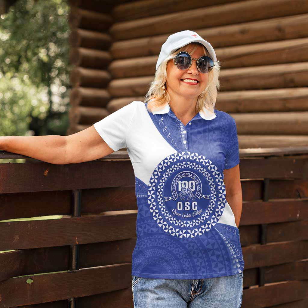 Queen Salote College 100th Anniversary Personalized Women Polo Shirt Est 1926 Kolisi Fefine Tongan Ngatu Pattern LT14 - Polynesian Pride