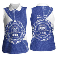 Queen Salote College 100th Anniversary Personalized Women Sleeveless Polo Shirt Est 1926 Kolisi Fefine Tongan Ngatu Pattern LT14 - Polynesian Pride