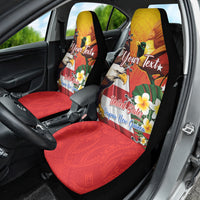 Personalised United States And Papua New Guinea Car Seat Cover USA Eagle With PNG Bird Of Paradise