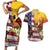 Personalised United States And Papua New Guinea Couples Matching Short Sleeve Bodycon Dress and Hawaiian Shirt USA Eagle With PNG Bird Of Paradise