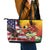 Personalised United States And Papua New Guinea Leather Tote Bag USA Eagle With PNG Bird Of Paradise