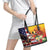 Personalised United States And Papua New Guinea Leather Tote Bag USA Eagle With PNG Bird Of Paradise