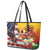 Personalised United States And Papua New Guinea Leather Tote Bag USA Eagle With PNG Bird Of Paradise