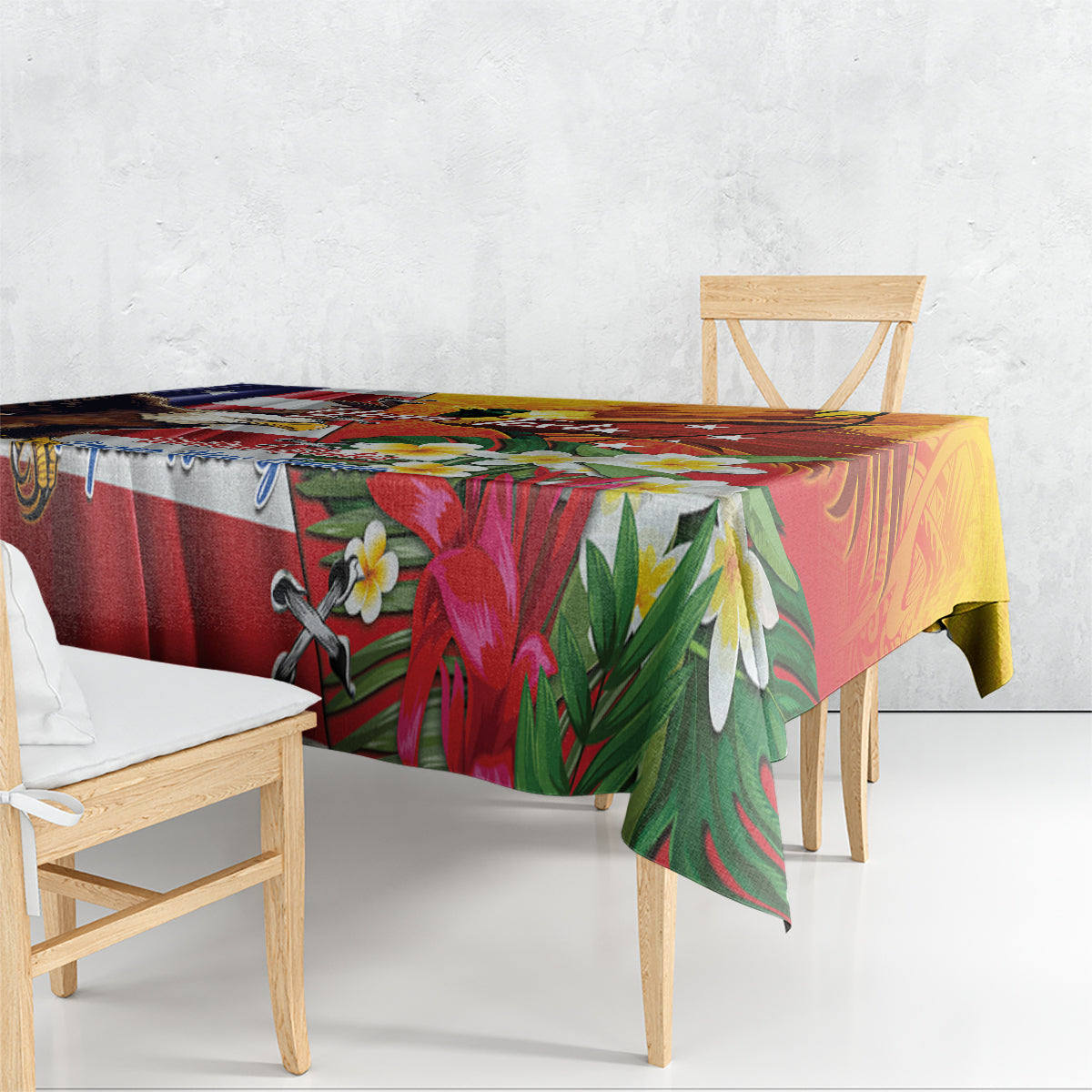 Personalised United States And Papua New Guinea Tablecloth USA Eagle With PNG Bird Of Paradise