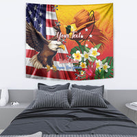 Personalised United States And Papua New Guinea Tapestry USA Eagle With PNG Bird Of Paradise