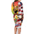 Personalised United States And Hawaii Family Matching Long Sleeve Bodycon Dress and Hawaiian Shirt USA Eagle With Hawaiian Shark Tattoo