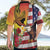 Personalised United States And Hawaii Hawaiian Shirt USA Eagle With Hawaiian Shark Tattoo