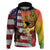 Personalised United States And Hawaii Hoodie USA Eagle With Hawaiian Shark Tattoo