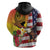 Personalised United States And Hawaii Hoodie USA Eagle With Hawaiian Shark Tattoo