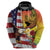 Personalised United States And Hawaii Hoodie USA Eagle With Hawaiian Shark Tattoo