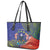 Personalised United States And Cook Islands Leather Tote Bag USA Eagle Mix Polynesian Pattern