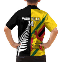 Custom New Zealand and Zimbabwe Kid Hawaiian Shirt NZ Fern Zim Flag Half Style