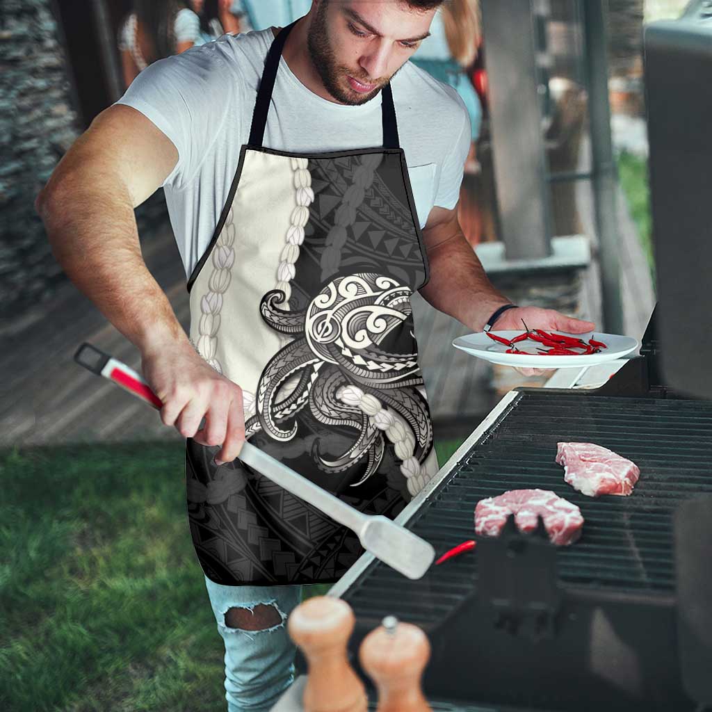 Black Polynesia Tribal Octopus Tattoo Apron Pikake Lei Polynesian Pattern