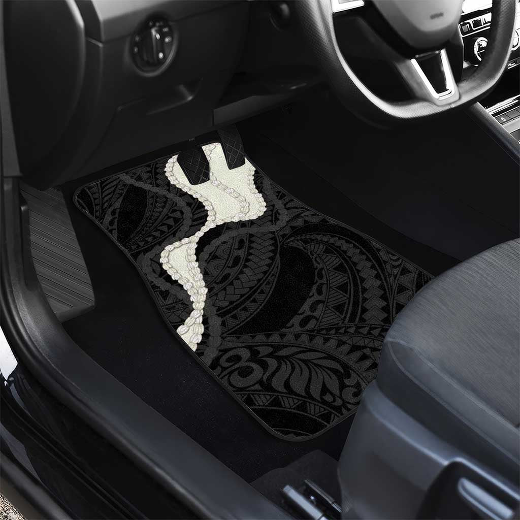 Black Polynesia Tribal Octopus Tattoo Car Mats Pikake Lei Polynesian Pattern