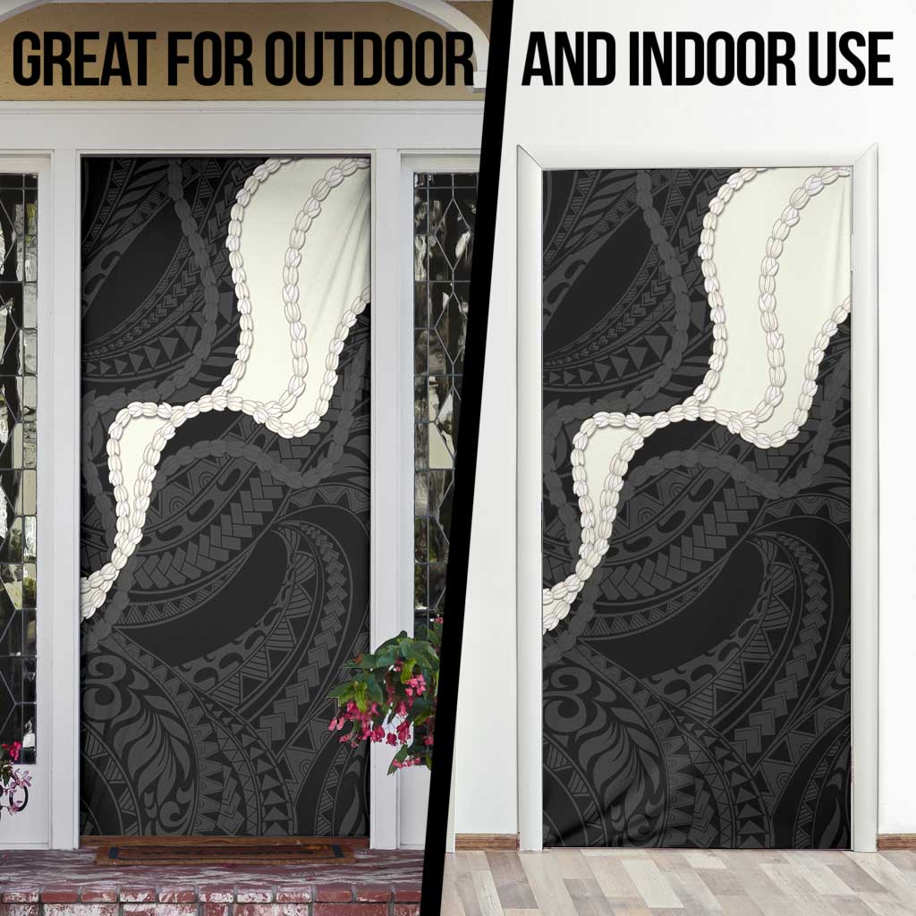 Black Polynesia Tribal Octopus Tattoo Door Cover Pikake Lei Polynesian Pattern
