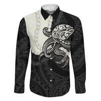 Black Polynesia Tribal Octopus Tattoo Family Matching Off Shoulder Short Dress and Hawaiian Shirt Pikake Lei Polynesian Pattern