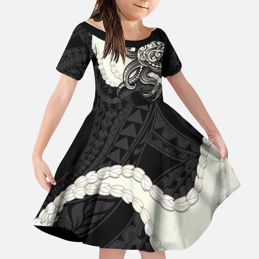 Black Polynesia Tribal Octopus Tattoo Family Matching Tank Maxi Dress and Hawaiian Shirt Pikake Lei Polynesian Pattern