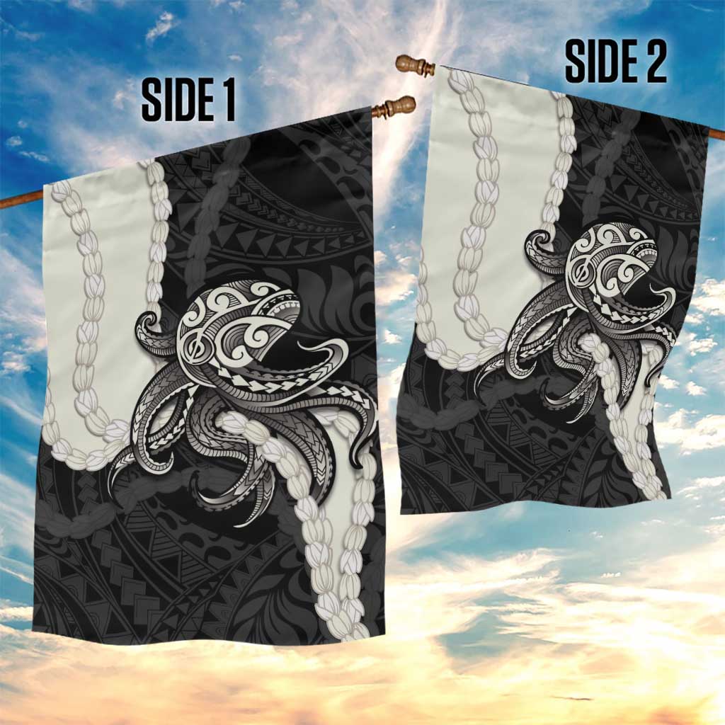 Black Polynesia Tribal Octopus Tattoo Garden Flag Pikake Lei Polynesian Pattern