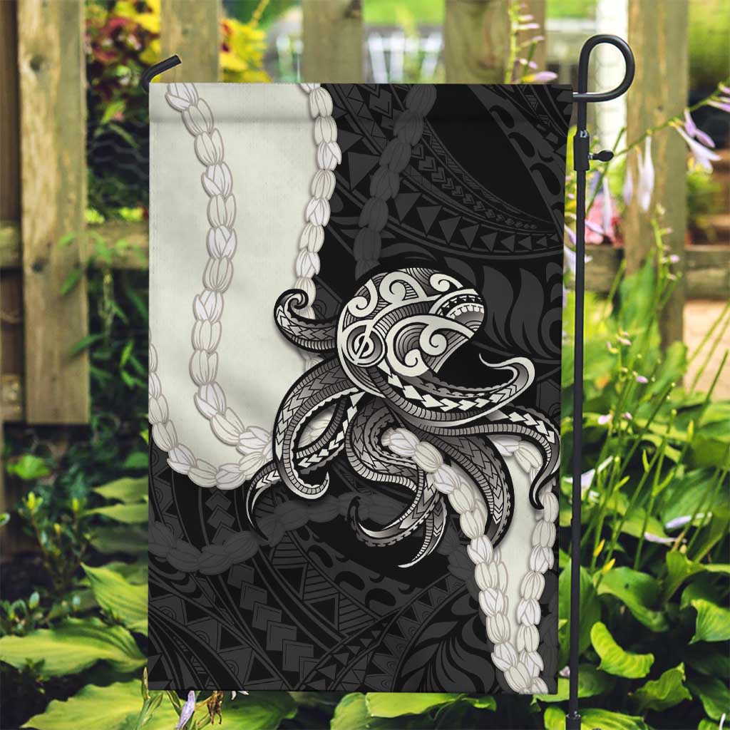 Black Polynesia Tribal Octopus Tattoo Garden Flag Pikake Lei Polynesian Pattern