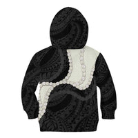 Black Polynesia Tribal Octopus Tattoo Kid Hoodie Pikake Lei Polynesian Pattern